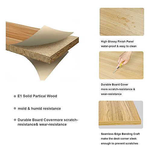 image for DlandHome 55 inches Large Computer Desk, Composite Wood Board, Decent 