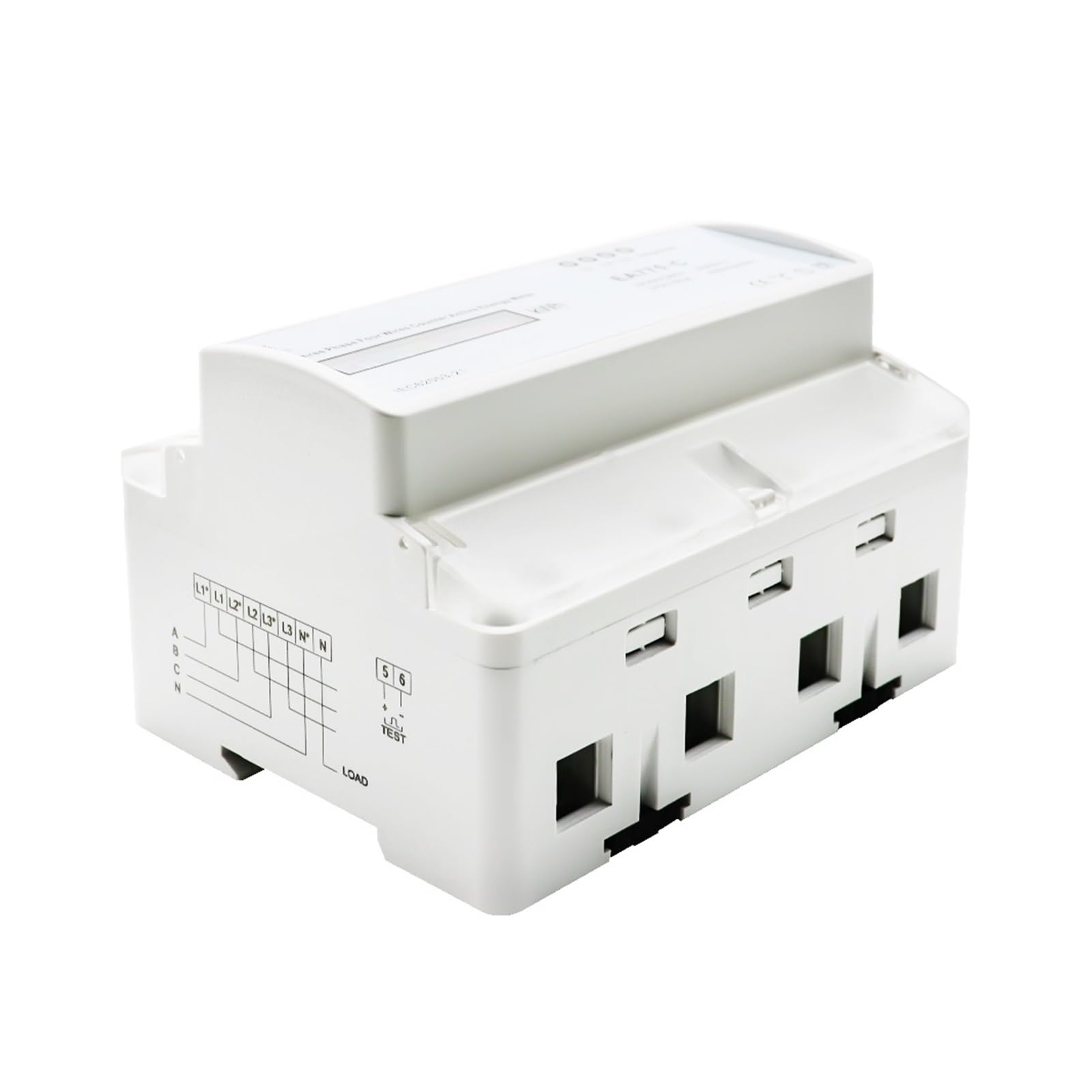 Medidor Inteligente Monitor De EnergíA Medidor De Energía Activa Electrónico Trifásico De Cuatro Cables, Monitor De Consumo De Energía KWh, Carril DIN 3 * 5(100) A 50/60Hz LCD