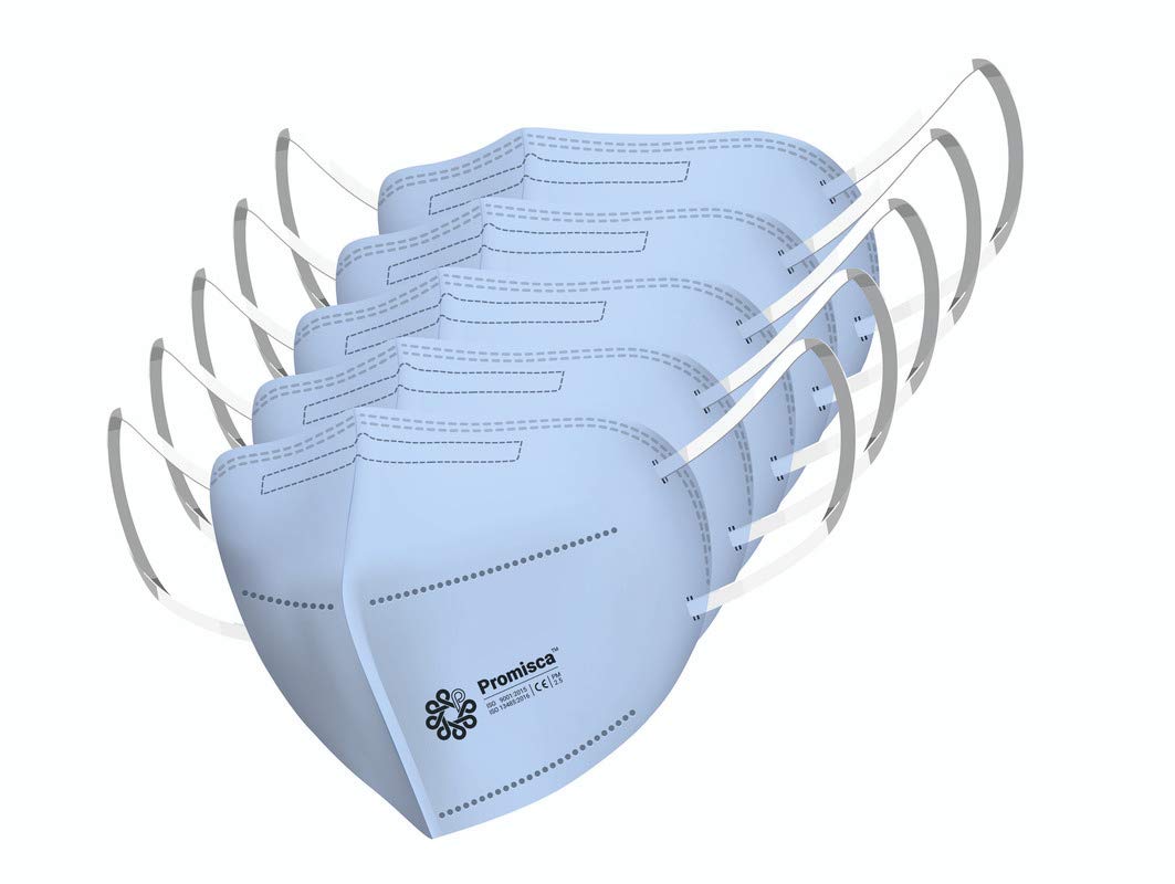 Sponsored Ad - Unisex N95 (Pack of 5) Ear Loop Style Protective Face Mask 5 layered filtration with genuine Melt Blown and Hot Air Cotton Layers (Regular)