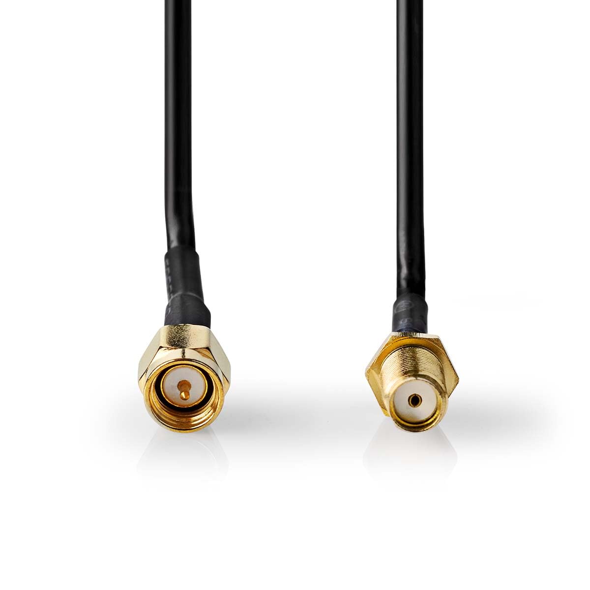 NEDIS Kabel antenowy | wtyczka SMA | gniazdo SMA | pozłacany | 50 omów | pojedynczo ekranowany | 5,00 m | okrągły | PCW | czarny | worek plastikowy