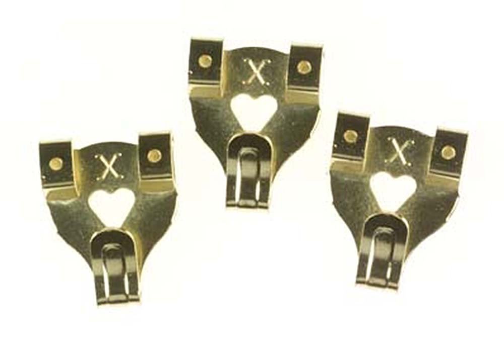 X' No.3 Large Brass Plated Picture Hooks (Pack of 20)