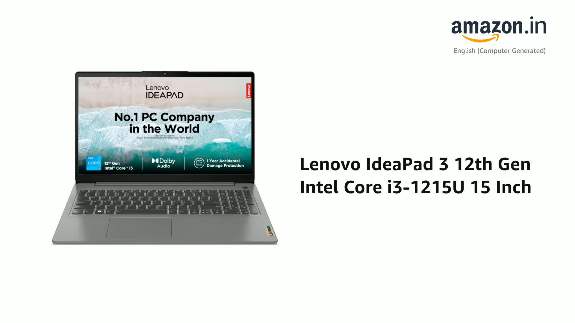 Lenovo IdeaPad 3 12th Gen Intel Core i3-1215U 15 Inch (39.65cm