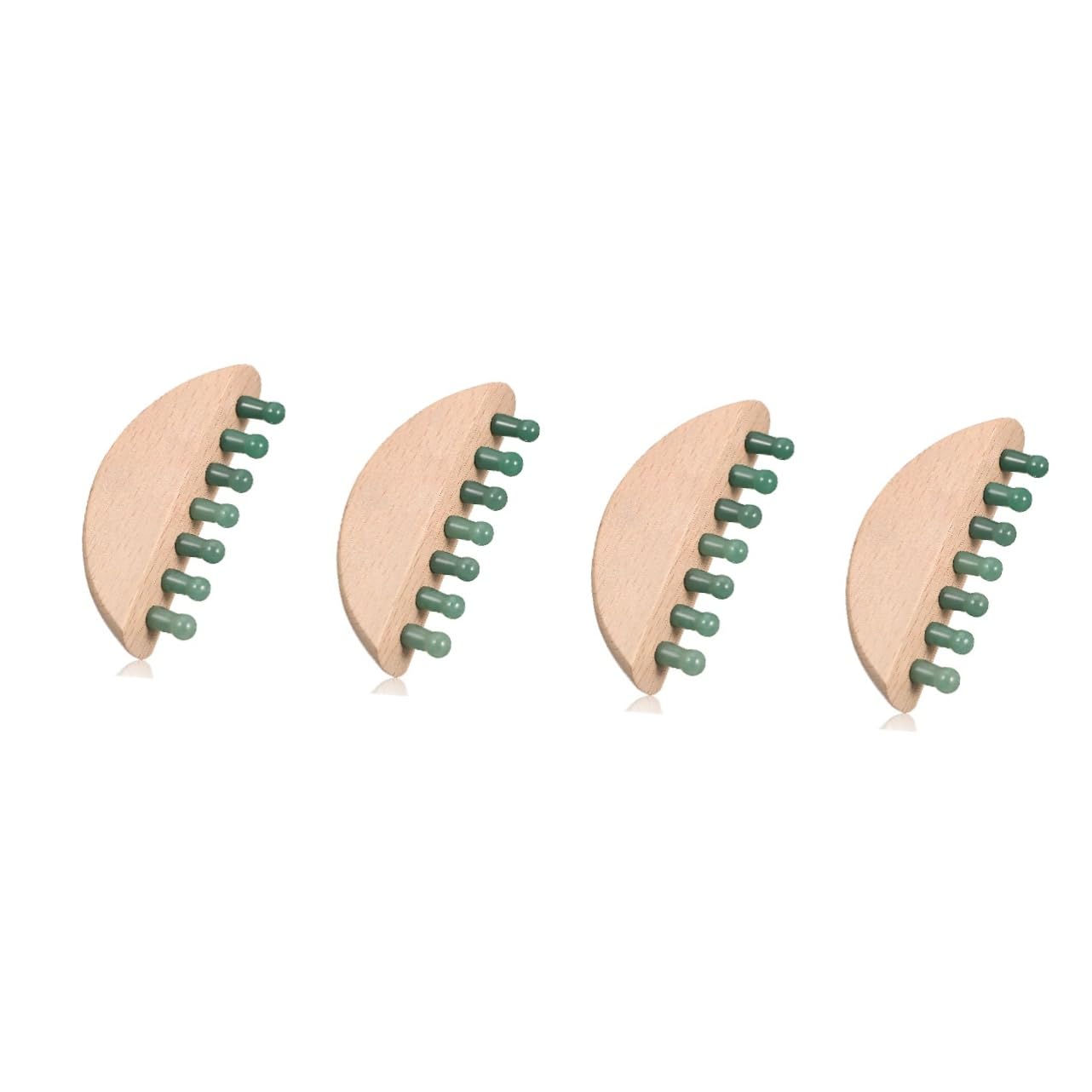 MAGICLULU 4 Pièces Outil De Massage De La Tête Outils De Massage Peigne à Gratter Masseur De Tête Outil De Massage Des Cheveux Peigne à Cheveux En Bois Peigne Soin De La Tête Jade Aventurine
