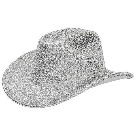KorhLeoh Silver Sparkly Cowboy Hat Cover