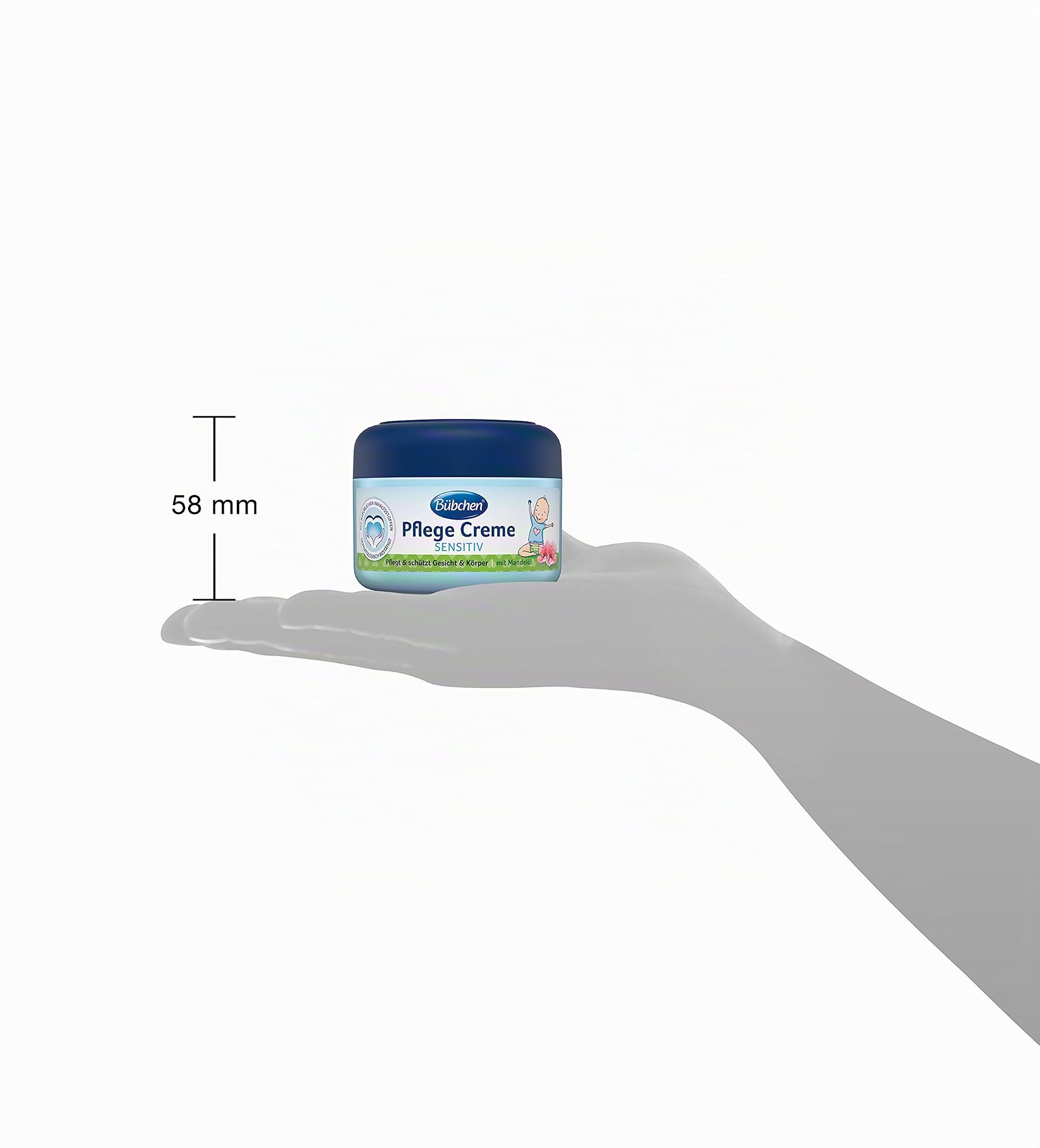 Bübchen Crème pour Le Corps et Le Visage Sensible pour la Peau délicate de bébé à l'huile d'amande 4 x 75 ML