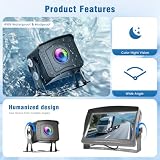 Realdio System kamer cofania z podwójną kamerą, nagrywanie wideo, 9 cali, monitor LCD DVR, wodoszczelność IP69, pełnokolorowa widoczność w nocy, kamera samochodowa z 2 x 10 m kablem do przyczep