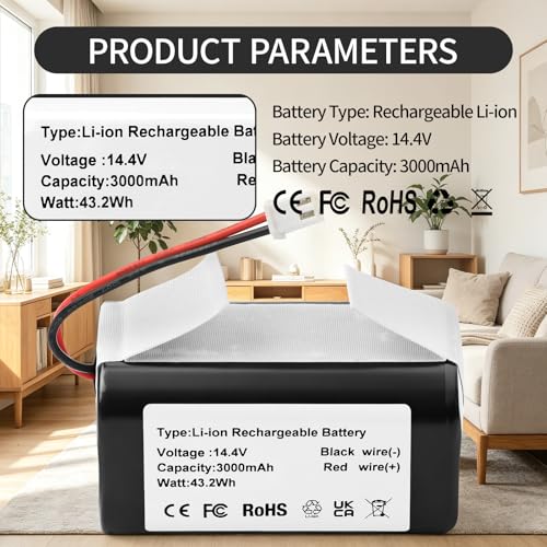 Image of RVBAT85002 RVBAT85004 Battery Replacement for Shark RV9113A1US RV910S RV9106WXUS RV911AE RV9116ZXUS RV9122S1US RV9123S1US RV912S RV9126WXUS RV915S UR1105ARUS RV2520A0US RV9133S AV2501AOUS RVBAT85003