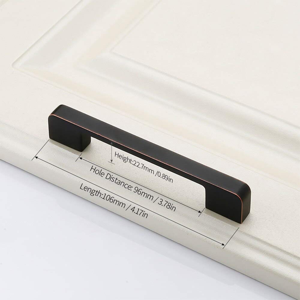 Cabinet Pulls Oil Rubbed Bronze Cabinet Handle Cabinet Hardware Handles Pull Furniture Drawer Knobs Door Zinc Alloy Handle 96mm 128mm 160mm - (Color: Black 96mm)