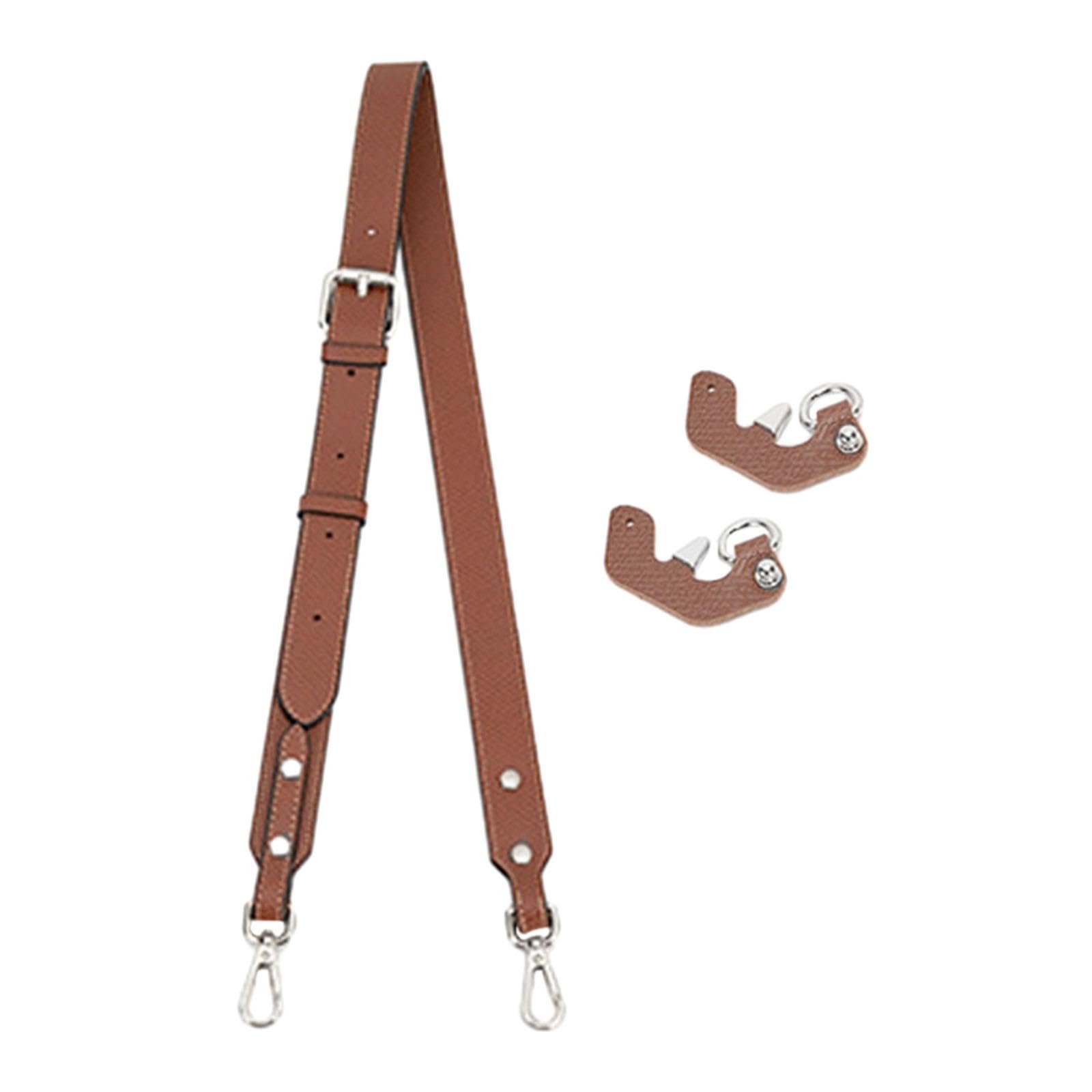 Shoulder Strap Durable Purse Strap for Shoulder Handbags DIY Bag Accessories Brown Silver Buckle-image-49