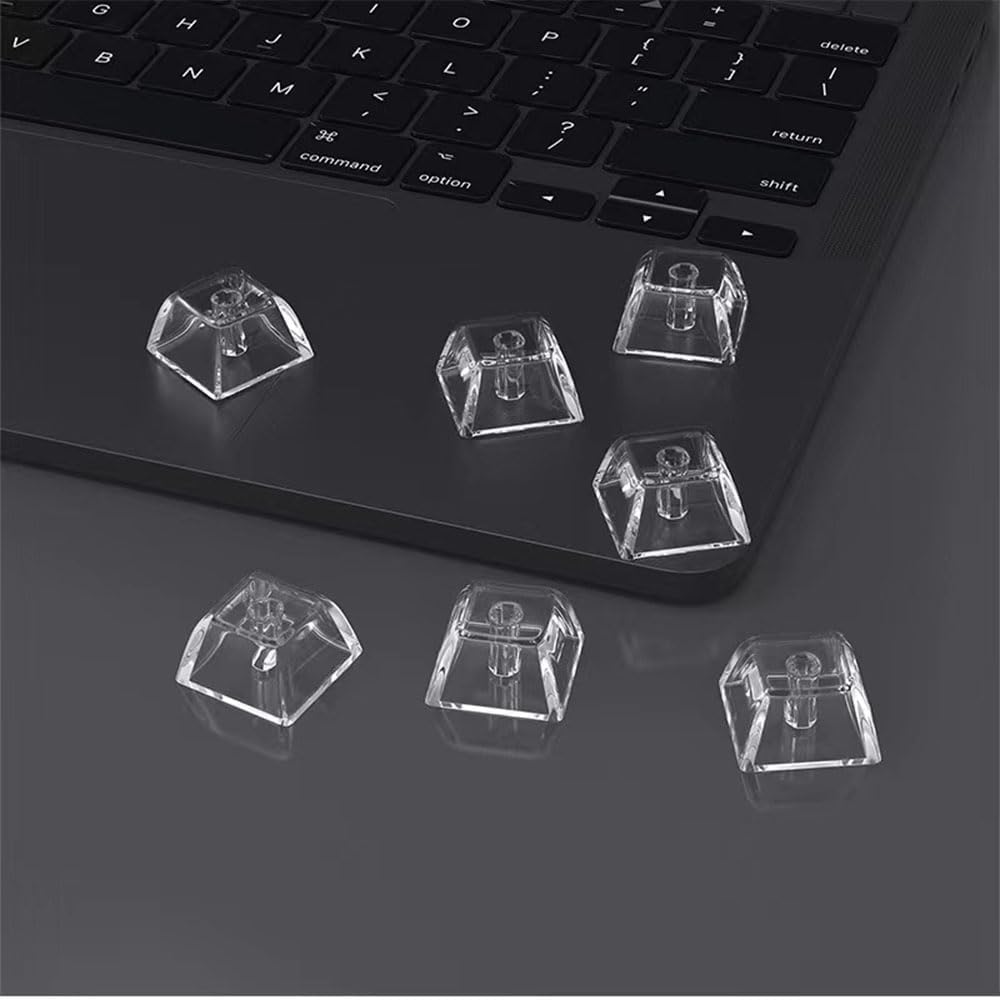 Opakowanie 100 pustych krystalicznie przezroczystych nasadek klawiszy z materiału PC 1U profil XDA R4 do klawiatury mechanicznej z podświetleniem MX Switch (profil XDA przezroczysty, 100 sztuk)