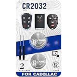 uuam Key Fob Battery Replacement for Cadillac (2006-2023) Fits XT5 Escalade CTS SRX XT4 XTS XT6 ATS DTS CT6 STS Remote Fob (2 Packs) (Check Fitment Guide)