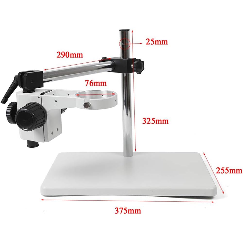 Soporte de mesa de microscopio estéreo, binocular de rotación de 360 grados y soporte triocular, soporte de enfoque de 76 mm para una mejor observación