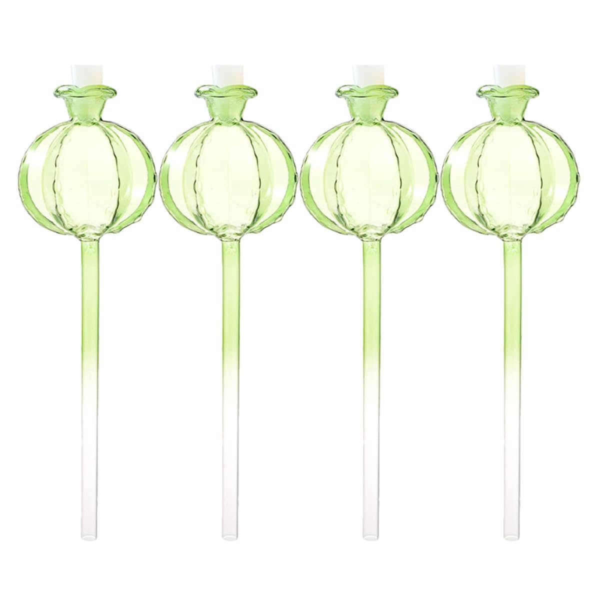 Lot de 4 Globes D'arrosage Automatique en Verre Transparent Forme Cactus pour Plantes et Fleurs, Système D'arrosage pour Jardinage à Domicile et Pots