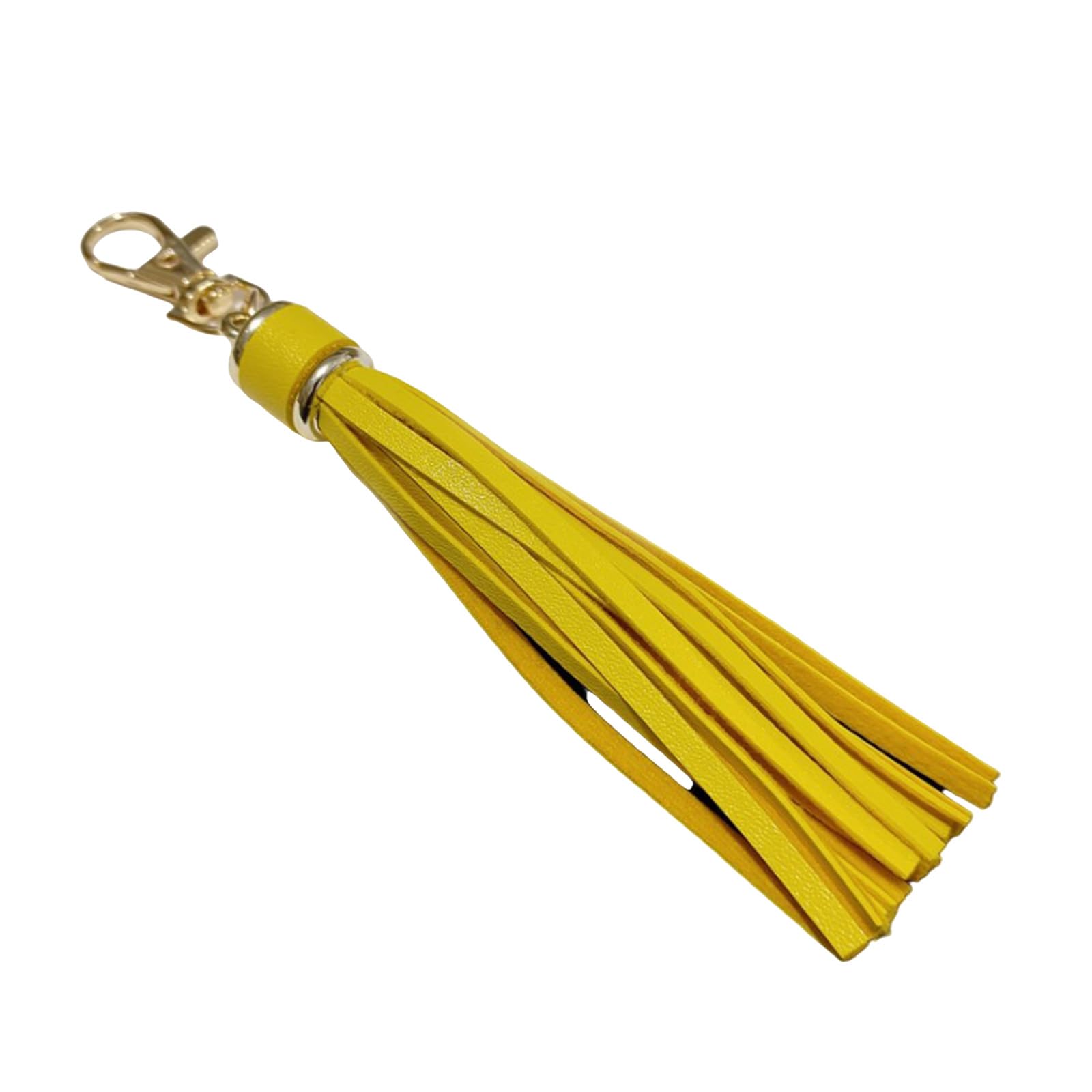 MICFENY Handmade Tassels Keychain Bag Charm Stylish PU Leather Tassels Keychain Pendant With Metal Rings For Secure Attachment