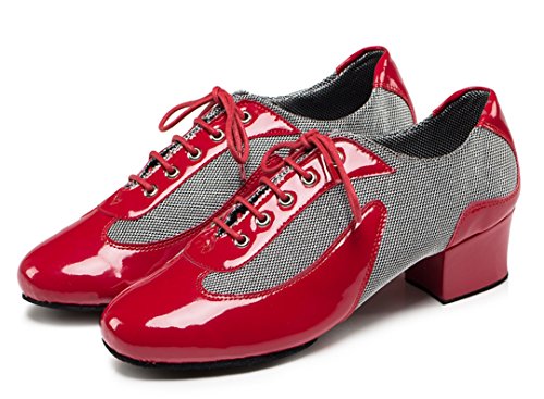 Men's Comfort Lace-up Breathable Mesh Fabric Round Toe Social Dacne Salsa Chacha Samba Jazz Rumba Practice Latin Modern Dance Shoes4