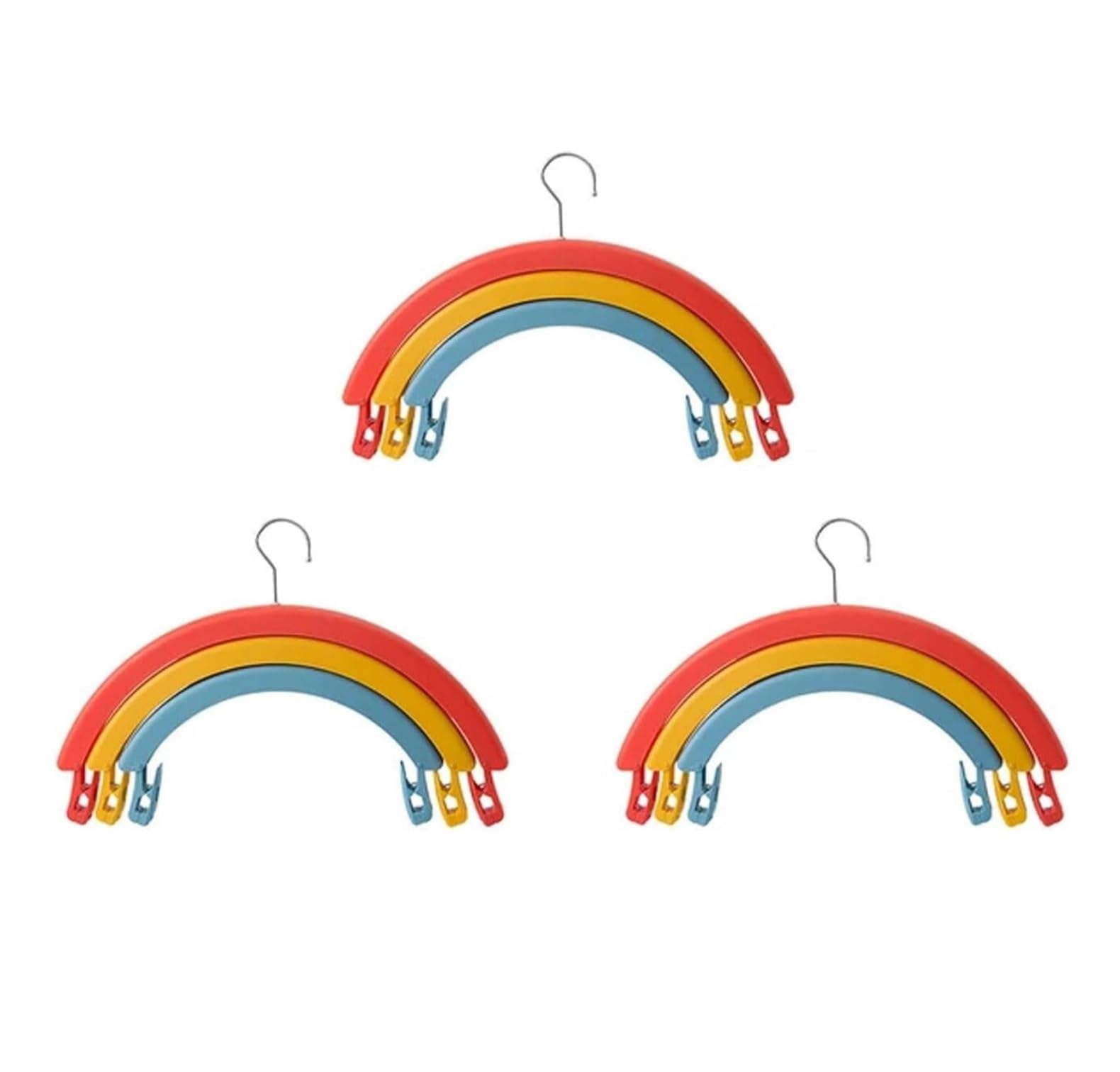 Cintres Cintres De Couleur Arc-en-Ciel, Support Séchage Créatif Rotatif À 3 Couches, Organisateur Chaussettes Et Pantalons, Vêtements Cintre Vêtement(3pcs)