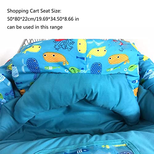 Winkelwagen Stoelhoes voor Baby Shark Speelkleed met Fishtail-rugleuning Katoenen babystoelhoes Positioner Trolley Kinderstoelhoes 3-in-1 Machinewasbaar,50 * 80 * 22cm/19.69 * 34.50 * 8.66in - Afbeelding 4