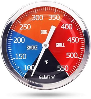 GALAFIRE 3 3/16 Inch Grill Thermometer for Smoker Charcoal Pit, Large Face BBQ