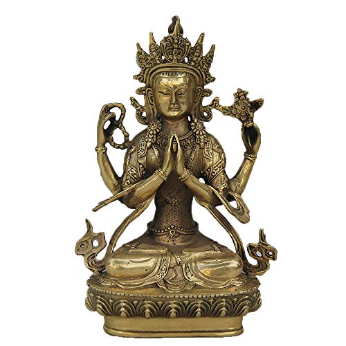 Statue de Bouddha tibétain en bronze, cadeau spirituel de protection Kwan-Yin Bodhisattva