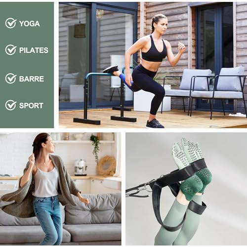Image of Pilates Socks with Grips for Women - Toe Separators Non-Slip Barre Socks for Yoga, Ballet, Fitness, Dance