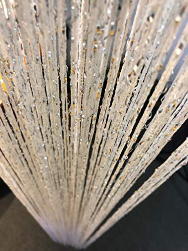 Hysenm confezione da 2 glitter string tende wedding party hotel soggiorno corridoi ristorante 39x79 Inch con finte perline