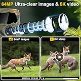 5K Wildlife Camera,64MP Full HD Wildlife Camera With Night Vision Motion Activated with Mobile Phone Transmission App with Battery, Infrared Trail Camera with 64G SD Card & 8 x AA Batteries，IP66 - Image 7