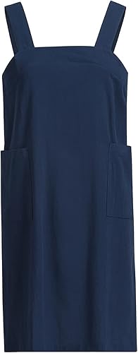 Miniatura 7 de ZQFFB Pinafore - Delantal con espalda cruzada para mujer, con bolsillos, bata japonesa para el trabajo, jardinería, cocina, pintura, hornear