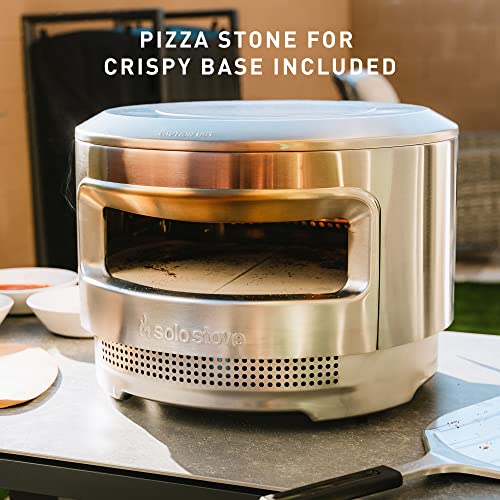 Image of Solo Stove Pi Pizza Oven | Incl. Outdoor Pizza Maker, Wood Burning Assembly, Cordierite Pizza Stone (13 mm thick), Stainless Steel, H: 15.125 in x Dia: 20.5 in, 30.5 lbs
