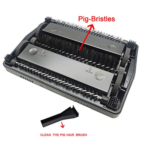 image for EZ SPARES Quiet Carpet Sweeper,Floor Sweeper with Pig-Bristles,Suitabl