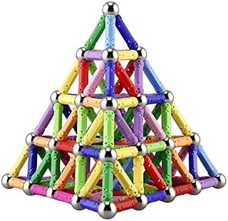 ELONGDI 130 Pieces - Magnetic Building Sticks Building Blocks Set, Magnet Educational Toys