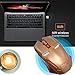 Wireless Mouse 2.4G Portable Mobile Optical Iron Man Mouse with USB Nano Receiver, 3 Adjustable DPI Levels, 6 Buttons for Notebook, PC, Laptop, Computer, MacBook - Gold