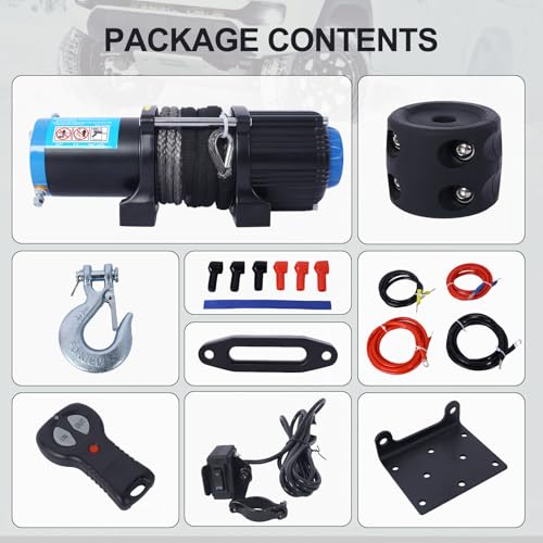 Winche eléctrico 12V 4500lb para ATV/UTV resistente al agua miniatura 3