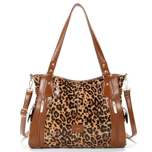 Bolso Tote de cuero para mujer con múltiples bolsillos miniatura 1