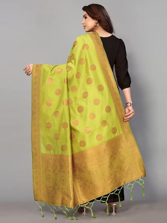 Women's Art Silk Printed & Tassel Traditional Dupatta3