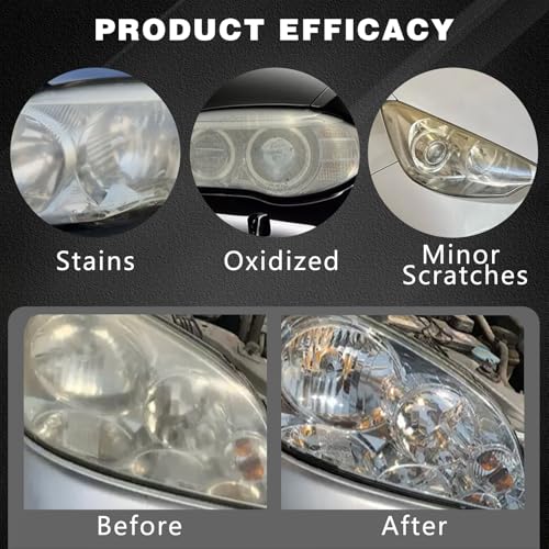 Car Headlight Restoration Kit, New Headlight Cleaner and Coating for Cars, Automotive Headlights Restoration Kit with Sponge and Towel, Removing Yellowing Oxidized - Image 5