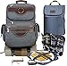 Insulated Picnic Backpack for 4, Hiking & Camping Back Pack Set with Separated Cooler Tote Win Picnic Bag,Movable Dinner Set Carrier,Plates,Cutlery and Waterproof Picnic Blanket for Valentine's Day