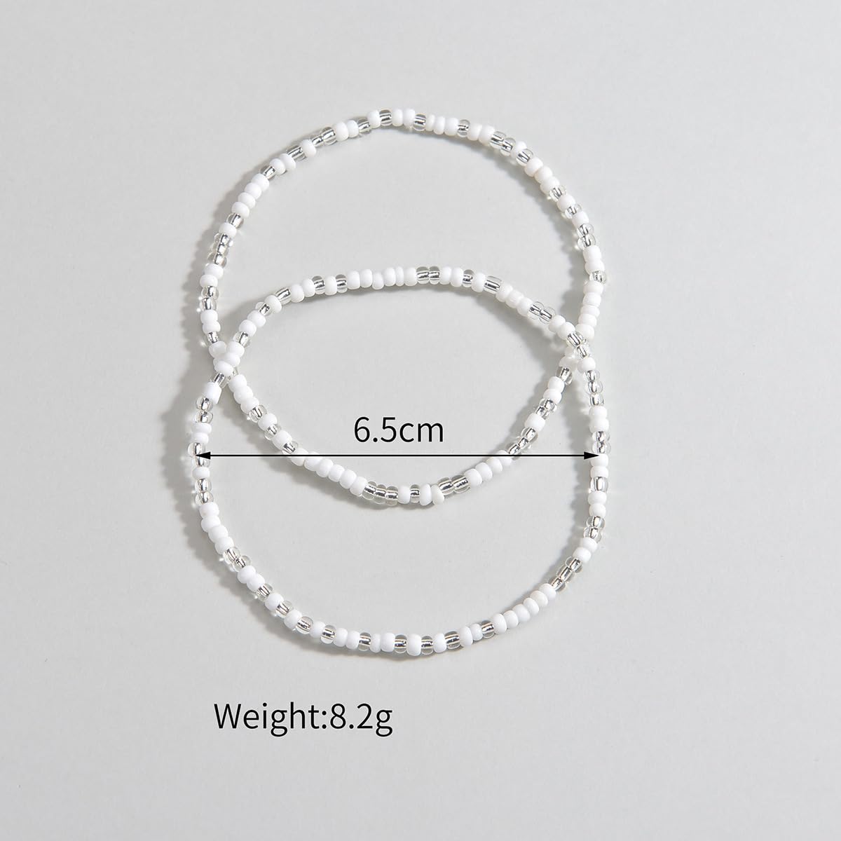 Bracciale per Perle Bianche da 4/8PAIR, Bracciale di Perline Colorate Fatte a Mano, Caviglia Boho, Gioielli con Filo Elastico per Abbigliamento da Spiaggia, Accessori Estivi