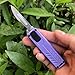 Caressolove Automatic Utility Knife, Safety Black Box Cutter Retractable, EDC Push Button Knife, Exacto Scalpel Knife, 10PCS #23 Razor Blades Pocket Knife with Clip (Purple)