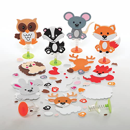 Baker Ross FE688 Animali del Bosco che Saltano - Confezione da 8, Attività Artigianali per Bambini da Assemblare, Decorare ed Esporre, Ottimo Come Regalo Per Bambini Creativi