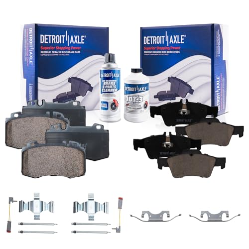 Image of Detroit Axle - Front and Rear Ceramic Brake Pads Mercedes-Benz CL500 | for Mercedes-Benz CL500 CLS500 CLS550 E350 E500 E550 S350 S430 S500 SL500 SL550 Replacement