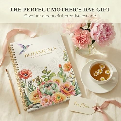 Beautiful Watercolor Book for Beginners - Guided Watercolor Painting Workbook w 12 Botanical Designs on Premium Paper - Relaxing Watercolor Activity Book for Adults & Perfect Art Gift for Women — view 3