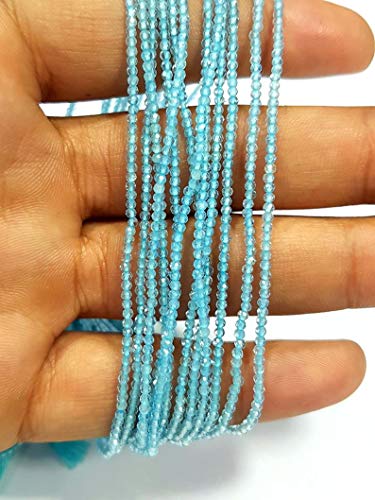Topaze bleu perles facettées rondelle micro de 3mm pour création bijoux