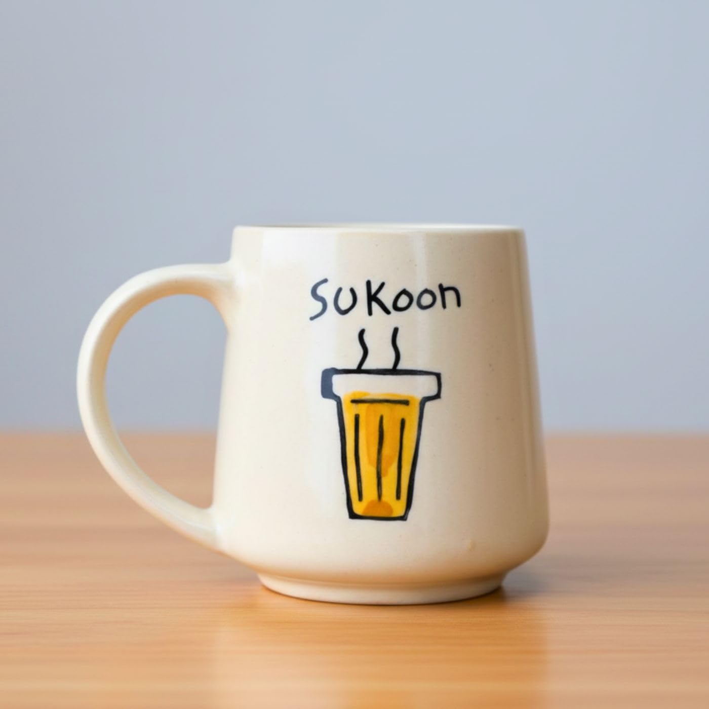 Sukoon Handmade Ceramic Tea & Coffee Mug 250 ml | Chai Lover Quoted Mug | Stylish Ceramic Cup for Tea Coffee Milk | Microwave & Dishwasher Safe | Gift Mug for Men & Women (Set of 1)