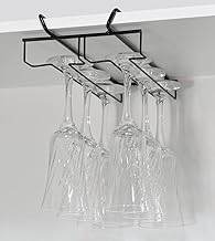 Suporte Móvel para 6 Taças Organizador Armário Aramado Cozinha Cristaleira Preto Pliar