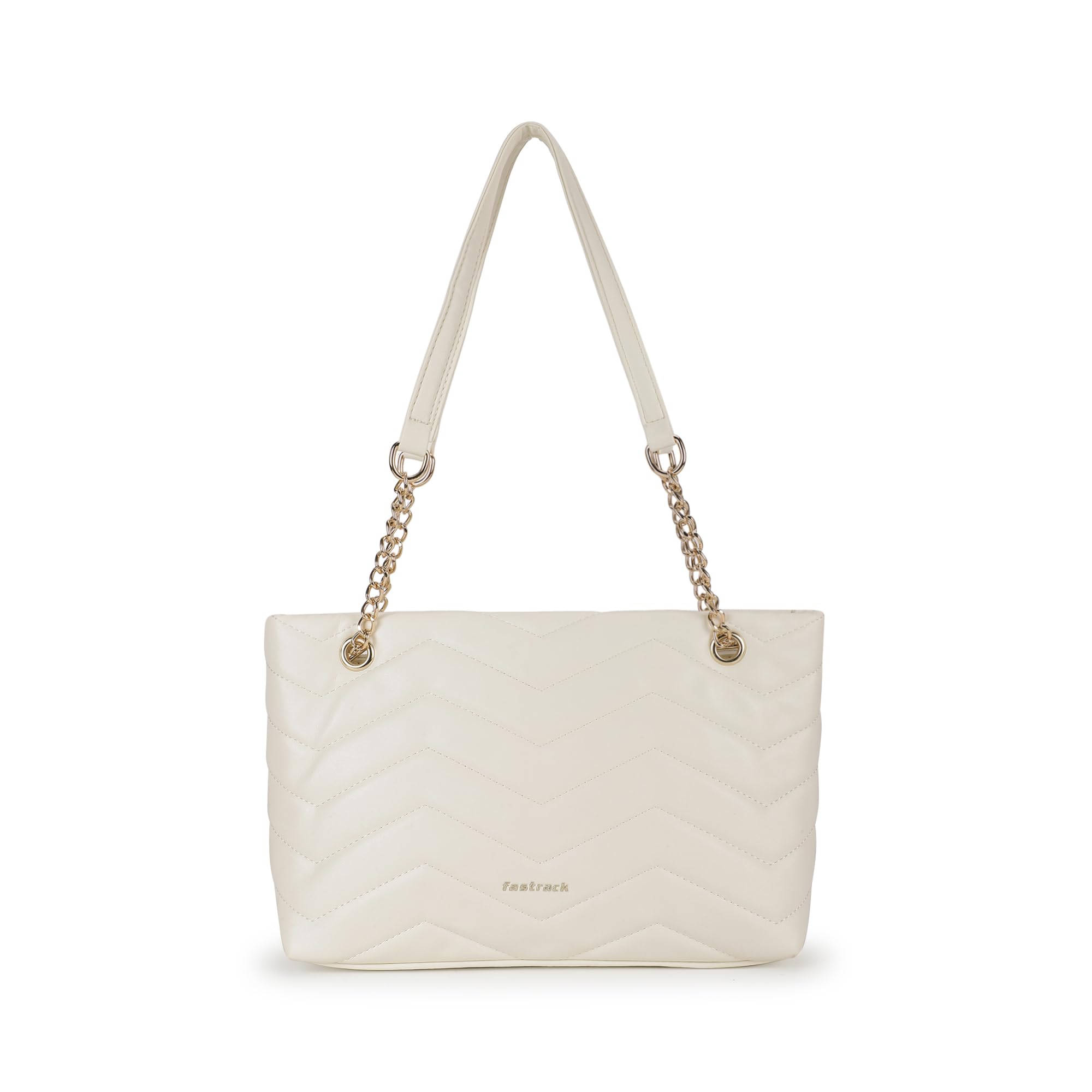 fastrack Quilted Shoulder Bag for Girls, Ladies and Women | Comes with Gold Link Chain Straps | Casual Handbag for Women | Made Up of Semi - PU Leather-picture-26