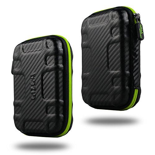 Image of Gizga Essentials Hard Drive Case Shell, 6.35cm /2.5-inch, Portable Storage Organizer Bag for Earphone USB Cable Power Bank Mobile Charger Digital Gadget Hard Disk, Water Resistance Material,Blackgreen