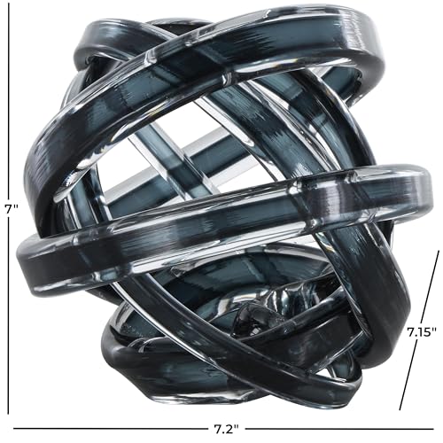 Escultura decorativa de cristal azul oscuro 7 x 7 x 7 pulgadas miniatura 3