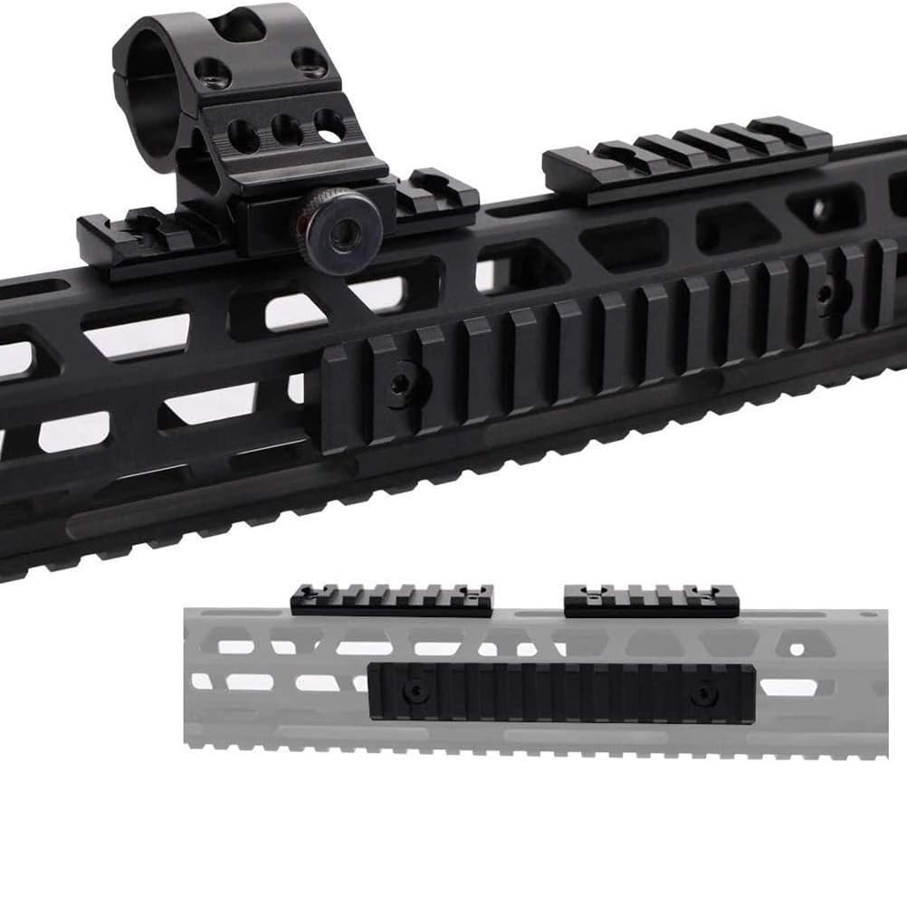 Slitte da Softair Rail Picatinny Alluminio 5 Slot Kit con Viti Dadi a T Chiave Esagonale