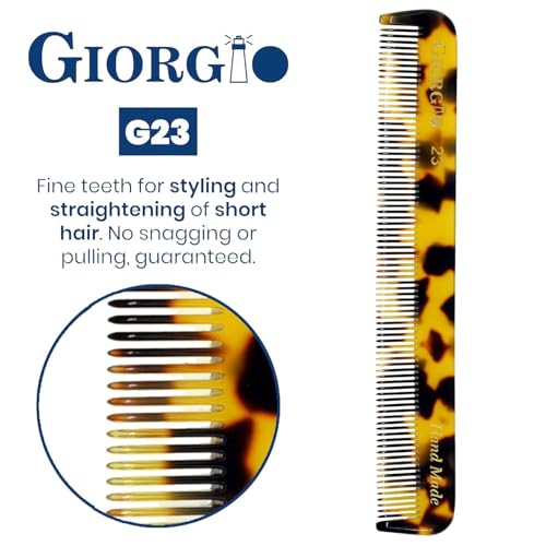 Peine Giorgio G23 Handmade Fine Tooth para Hombre 4.6" miniatura 4
