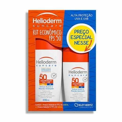 Kit Helioderm Protetor Solar Corporal FPS 50 2 unidades 200mL +120mL